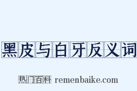 黑皮与白牙反义词是什么意思的图片